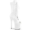 FLAMINGO-1051 Plateau Stiefeletten Lack/Weiß | Pleaser