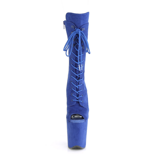 FLAMINGO-1051FS Plateau Peeptoe Stiefel Blau Matt von Pleaser – Ansicht 2