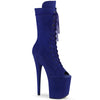 FLAMINGO-1051FS Plateau Peeptoe Stiefel Blau Matt von Pleaser