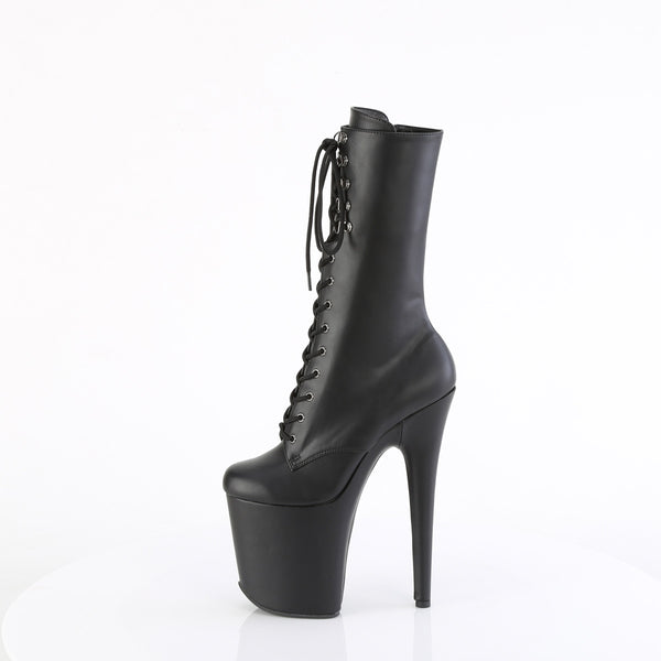 FLAMINGO-1054 Plateau Stiefeletten Schwarz Matt von Pleaser – Ansicht 3