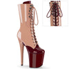 FLAMINGO-1054DC Plateau Stiefeletten Beige/Braun Lack | Pleaser