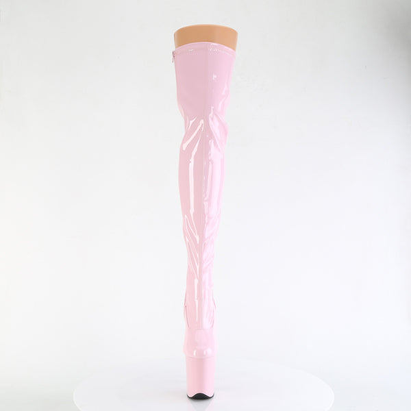 FLAMINGO-3000 - Plateau Overknee Stiefel - Rosa Lack von Pleaser – Ansicht 2