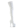FLAMINGO-3000 - Plateau Overknee Stiefel - Weiß lack von Pleaser – Ansicht 5