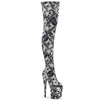 FLAMINGO-3000DP Plateau Overknee Stiefel Dollar Print von Pleaser