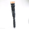 FLAMINGO-3000HWR Plateau Overknee Stiefel - Schwarz Schimmer von Pleaser – Ansicht 4