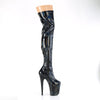FLAMINGO-3000HWR Plateau Overknee Stiefel - Schwarz Schimmer von Pleaser – Ansicht 5