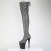 FLAMINGO-3008SP-BT Plateau Overknee Stiefel Grau Schlangenmuster von Pleaser – Ansicht 3