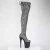 FLAMINGO-3008SP-BT Plateau Overknee Stiefel Grau Schlangenmuster von Pleaser – Ansicht 5