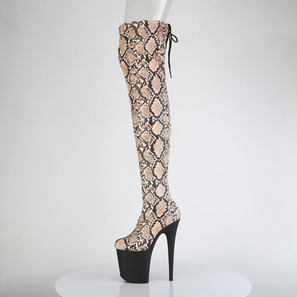 FLAMINGO-3008SP-BT Plateau Overknee Stiefel Snake von Pleaser – Ansicht 3