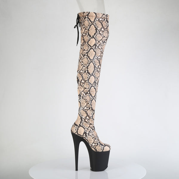 FLAMINGO-3008SP-BT Plateau Overknee Stiefel Snake von Pleaser – Ansicht 5