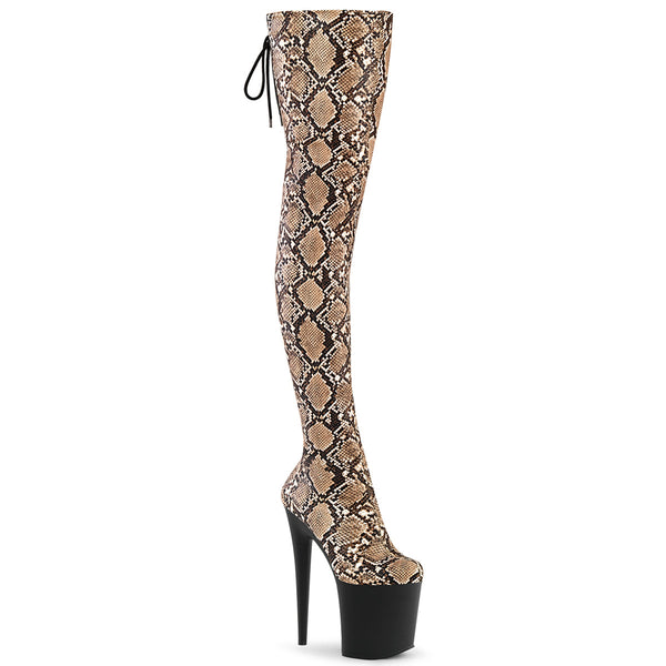 FLAMINGO-3008SP-BT Plateau Overknee Stiefel Snake von Pleaser