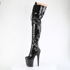 FLAMINGO-3020GP Plateau Overknee Stiefel Schwarz Lack Glitzer von Pleaser – Ansicht 3