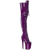 FLAMINGO-3020GP Plateau Overknee Stiefel Lila Glitzer | Pleaser