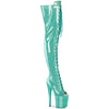 FLAMINGO-3021GP Plateau Overknee Stiefel türkis von Pleaser