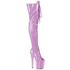 FLAMINGO-3021GP Plateau Overknee Stiefel Lila | Pleaser