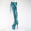 FLAMINGO-3021GP Plateau Overknee Stiefel Dunkel Türkis von Pleaser – Ansicht 3