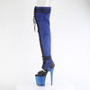 FLAMINGO-3027 Plateau Overknee Stiefel - Blau von Pleaser – Ansicht 3