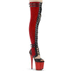 FLAMINGO-3027 Plateau Overknee Stiefel Rot Matt von Pleaser