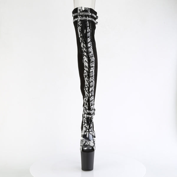 FLAMINGO-3027SP Plateau Overknee Stiefel - Schwarz von Pleaser – Ansicht 2