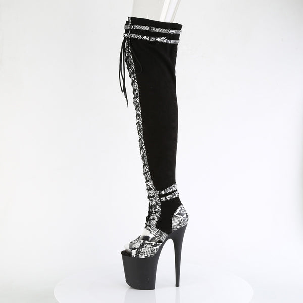 FLAMINGO-3027SP Plateau Overknee Stiefel - Schwarz von Pleaser – Ansicht 3