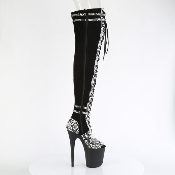 FLAMINGO-3027SP Plateau Overknee Stiefel - Schwarz von Pleaser – Ansicht 5