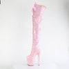 FLAMINGO-3028 Plateau Overknee Stiefel Rosa Lack von Pleaser – Ansicht 3