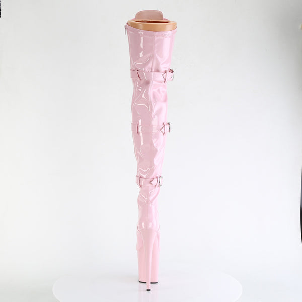 FLAMINGO-3028 Plateau Overknee Stiefel Rosa Lack von Pleaser – Ansicht 4