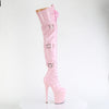FLAMINGO-3028 Plateau Overknee Stiefel Rosa Lack von Pleaser – Ansicht 5