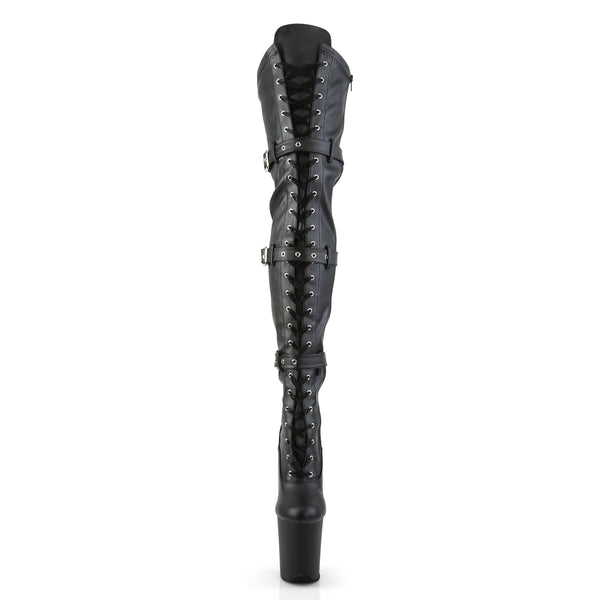 FLAMINGO-3028 Plateau Overknee Stiefel Schwarz Matt | Pleaser
