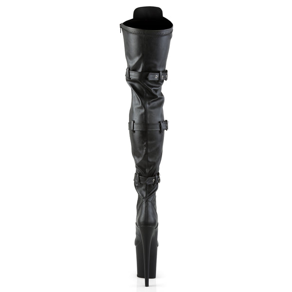 FLAMINGO-3028 Plateau Overknee Stiefel Schwarz Matt | Pleaser