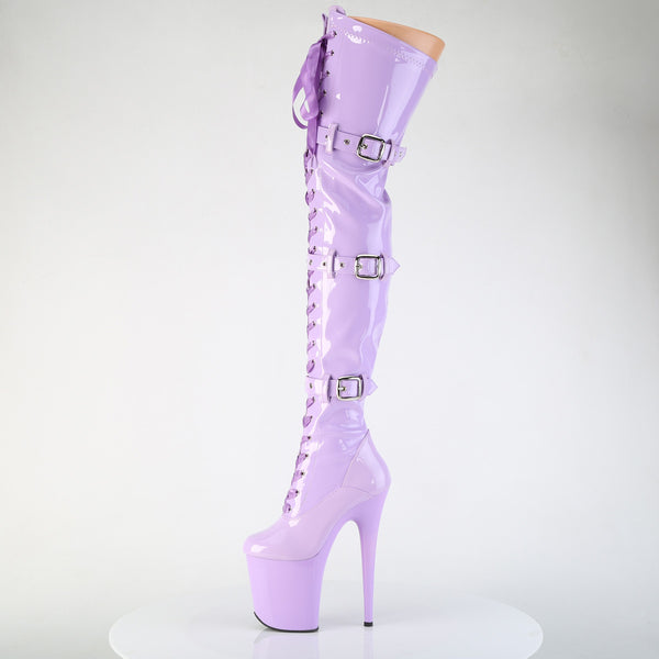 FLAMINGO-3028 Plateau Overkneestiefel Lila von Pleaser – Ansicht 3