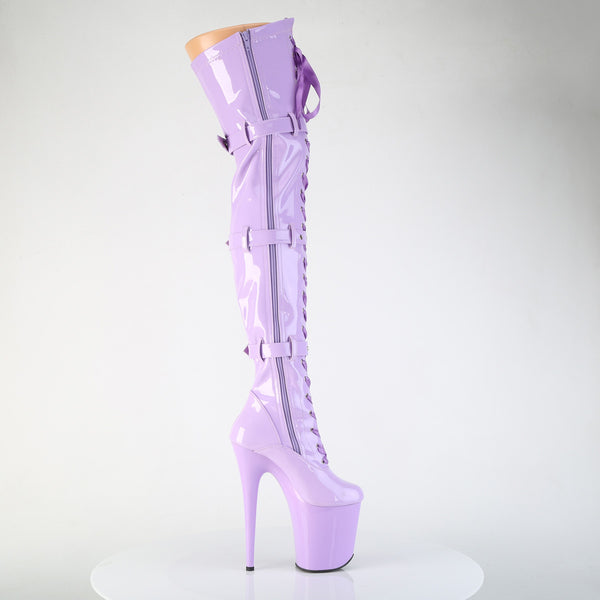 FLAMINGO-3028 Plateau Overkneestiefel Lila von Pleaser – Ansicht 5