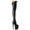 FLAMINGO-3050 Plateau Overknee Stiefel Schwarz Lack von Pleaser