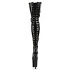 FLAMINGO-3063 Plateau Overknee Stiefel - Schwarz | Pleaser