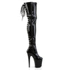 FLAMINGO-3063 Plateau Overknee Stiefel - Schwarz | Pleaser