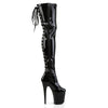 FLAMINGO-3063 Plateau Overknee Stiefel Schwarz Lack von Pleaser – Ansicht 5