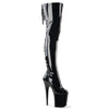 FLAMINGO-3063 Plateau Overknee Stiefel - Schwarz | Pleaser