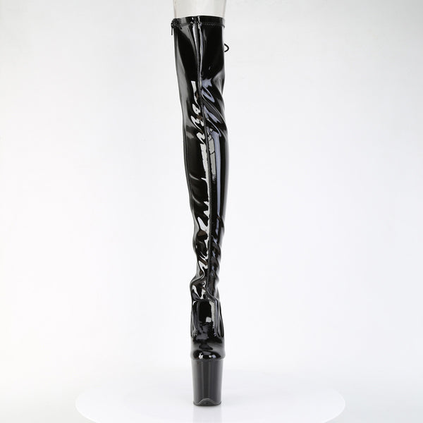 FLAMINGO-3850 Plateau Overknee Stiefel Schwarz Lack von Pleaser – Ansicht 2