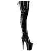 FLAMINGO-3850 Plateau Overknee Stiefel Schwarz Lack | Pleaser