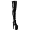 FLAMINGO-4000 Overknee Plateau Stiefel Schwarz Lack von Pleaser