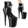 FLAMINGO-800-22 Plateau Stiefeletten Schwarz Lack | Pleaser