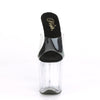 FLAMINGO-801 Plateau Pantoletten Schwarz/Transparent | Pleaser