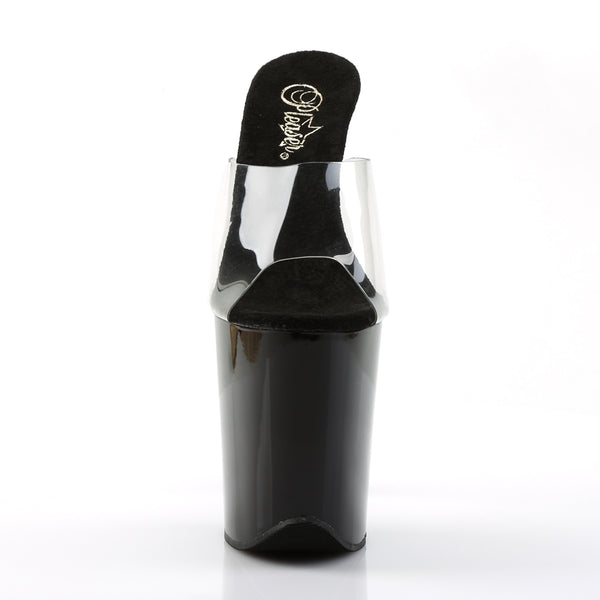 FLAMINGO-801 Plateau Pantoletten Schwarz Lack von Pleaser – Ansicht 2