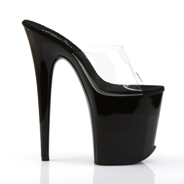 FLAMINGO-801 Plateau Pantoletten Schwarz Lack von Pleaser – Ansicht 5