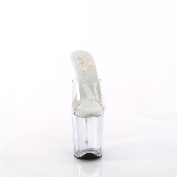 FLAMINGO-801 Plateau Pantoletten Transparent von Pleaser – Ansicht 2