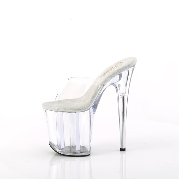 FLAMINGO-801 Plateau Pantoletten Transparent von Pleaser – Ansicht 3