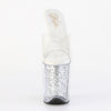 FLAMINGO-801G Plateau Pantoletten Silber | Pleaser