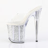 FLAMINGO-801G Plateau Pantoletten Silber | Pleaser