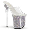 FLAMINGO-801G Plateau Pantoletten Silber | Pleaser