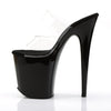 FLAMINGO-802 Plateau Pantoletten Klar/Schwarz | Pleaser